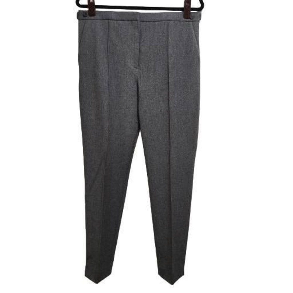 Theory Women Charcoal Gray Waist Tab Soft Suit Trousers Pants Size 10